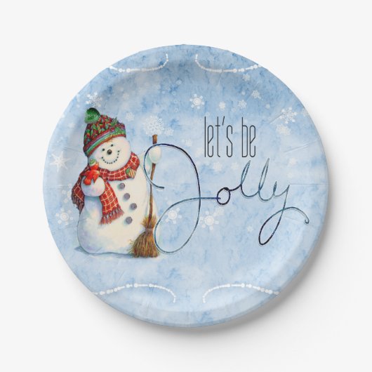 Jolly Snowman ID841 Papieren Bordje (Voorkant)