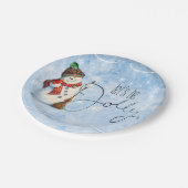 Jolly Snowman ID841 Papieren Bordje (Gekanteld)
