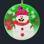 Jolly Snowman Keepomwille Ornament<br><div class="desc">Het ornament van Jolly Snowman is een schepper van de eigenaar van Peacock-Kaarten. Gelukkig,  vrolijk,  kleurrijk,  maakt het een grote indruk op iedereen die van sneeuwmannen houdt. Dit vakantiesnowman-ornament kan worden aangepast aan het lopende jaar.</div>