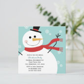 Jolly Snowman Kerstfeest Kaart (Staand voorkant)