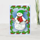 Jolly Snowman-kerstkaart Feestdagen Kaart (Voorkant)