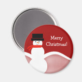 Jolly Snowman KerstMagnet Magneet (Voorkant / Achterkant)