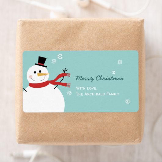 Jolly Snowman Kerstmis Etiket (Insitu)