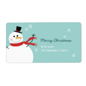 Jolly Snowman Kerstmis Etiket (Voorkant)