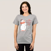 Jolly Snowman Kerstmis - Warm Wishes Tri-Blend Shirt (Voorkant volledig)