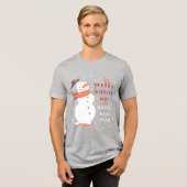 Jolly Snowman Kerstmis - Warm Wishes Tri-Blend Shirt (Voorkant volledig)