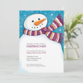 Jolly Snowman | Kinder uitnodiging voor kerstfeest (Staand voorkant)