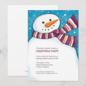 Jolly Snowman | Kinder uitnodiging voor kerstfeest (Voorkant / Achterkant)