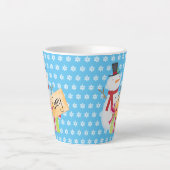 Jolly Snowman met kerstcadeau Latte Mok (Voorkant)