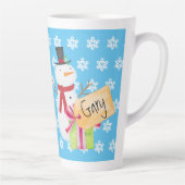 Jolly Snowman met kerstcadeau Latte Mok (Rechts)