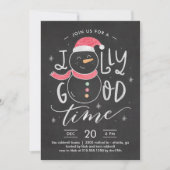 Jolly Snowman met kerstfeest Uitnodiging (Voorkant)