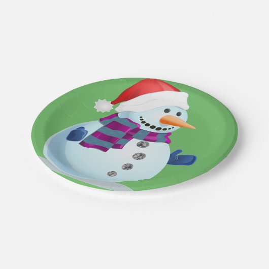 Jolly Snowman Papieren Bordje (Gekanteld)