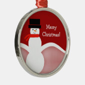 Jolly Snowman Premium Round Ornament (Rechts)