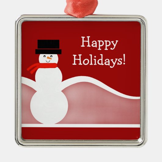 Jolly Snowman Premium Square Ornament (Voorkant)