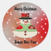 Jolly Snowman Snowy Dreams Ronde Sticker (Voorkant)