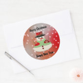 Jolly Snowman Snowy Dreams Ronde Sticker (Envelop)