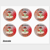 Jolly Snowman Snowy Dreams Ronde Sticker (Vel)