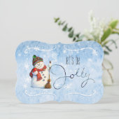 Jolly Snowman Vakantie Partij ID841 Kaart (Staand voorkant)