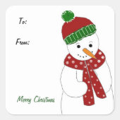 Jolly Snowman Vierkante Sticker (Voorkant)