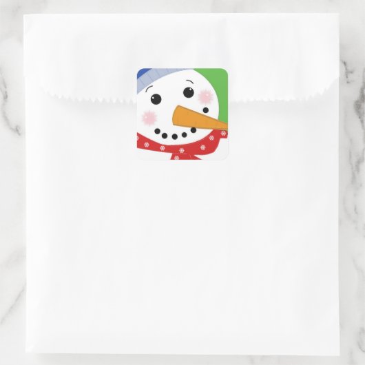 Jolly Snowman Vierkante Sticker (Tas)