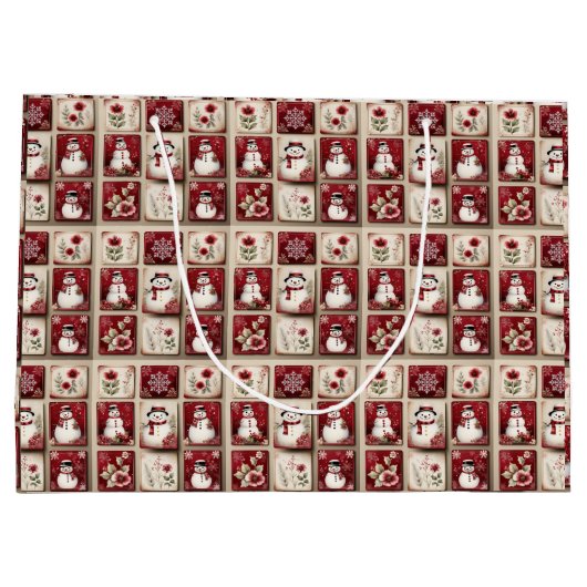 Jolly Snowmen Groot Cadeauzakje (Achterkant)