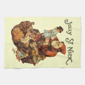  Jolly St. Nick Santa Claus Victoriaans Kunst Theedoek (Horizontaal)