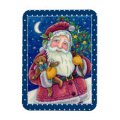 JOLLY ST NICK & TEDDYBEAR, OUDERWETSE KERST MAGNEET (Verticaal)