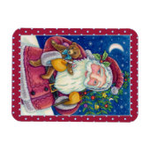 JOLLY ST NICK & TEDDYBEAR, OUDERWETSE KERST MAGNEET (Horizontaal)