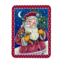 JOLLY ST NICK & TEDDYBEAR, OUDERWETSE KERST MAGNEET