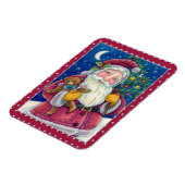 JOLLY ST NICK & TEDDYBEAR, OUDERWETSE KERST MAGNEET (Linkerzijde)