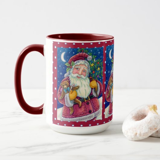 JOLLY ST NICK & TEDDYBEAR, OUDERWETSE KERST MOK (Met donut)