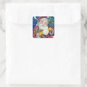 JOLLY ST NICK & TEDDYBEAR, OUDERWETSE KERST VIERKANTE STICKER (Tas)