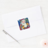 JOLLY ST NICK & TEDDYBEAR, OUDERWETSE KERST VIERKANTE STICKER (Envelop)