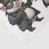 Jolly Steampunk Pigs + Rode Wijn AH8 Découpage Tissuepapier (Detail)