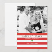 Jolly Stripes Foto Kerstgroet Feestdagenkaart (Voorkant / Achterkant)