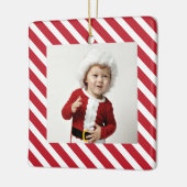 Jolly Stripes Fotokerstversiering met jaar Keramisch Ornament (Links)