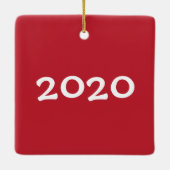 Jolly Stripes Fotokerstversiering met jaar Keramisch Ornament (Achterkant)