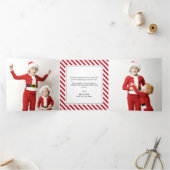 Jolly Stripes Kerstfeestdag Trivoudig Fotokaart Drieluik Wenskaart (Binnen)