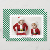 Jolly Stripes Merry-kerstfotokaart Feestdagenkaart (Voorkant / Achterkant)