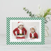 Jolly Stripes Merry-kerstfotokaart Feestdagenkaart (Staand voorkant)