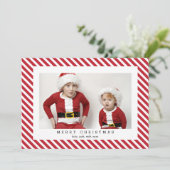 Jolly Stripes Merry-kerstfotokaart Feestdagenkaart (Staand voorkant)
