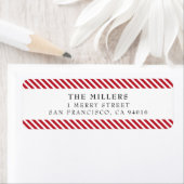Jolly Stripes Merry kerstreturn Address Label (Insitu)