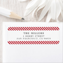 Jolly Stripes Merry kerstreturn Address Label