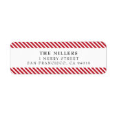 Jolly Stripes Merry kerstreturn Address Label (Voorkant)