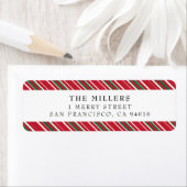 Jolly Stripes Merry kerstreturn Address Label (Insitu)
