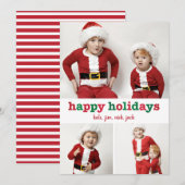 Jolly Stripes Prettige feestdagen fotokaart Feestdagenkaart (Voorkant / Achterkant)