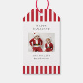 Jolly Stripes Prettige feestdagen Gift Label Cadeaulabel (Voorkant)