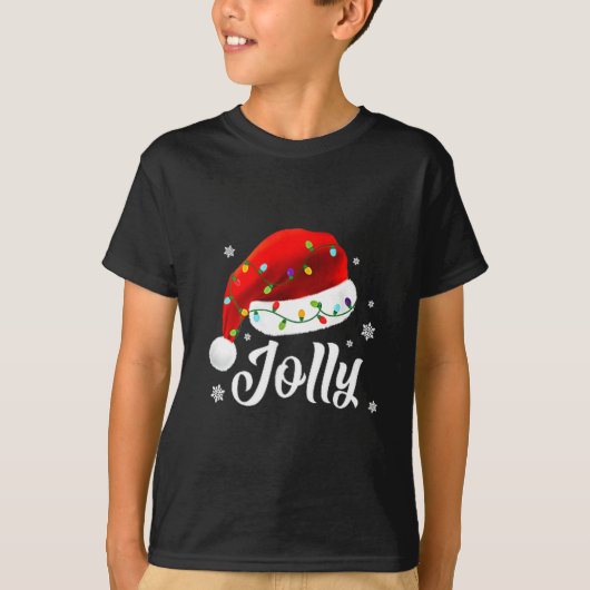 Jolly Subtle Minimal Christmas Funny Holiday Party T-shirt (Voorkant)