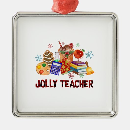 Jolly Teacher Metalen Ornament (Voorkant)