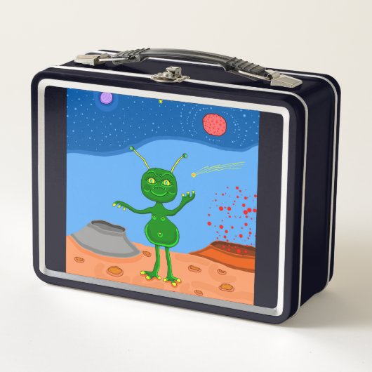 Jolly the Cute Alien Metal Lunch Box (Voorkant)